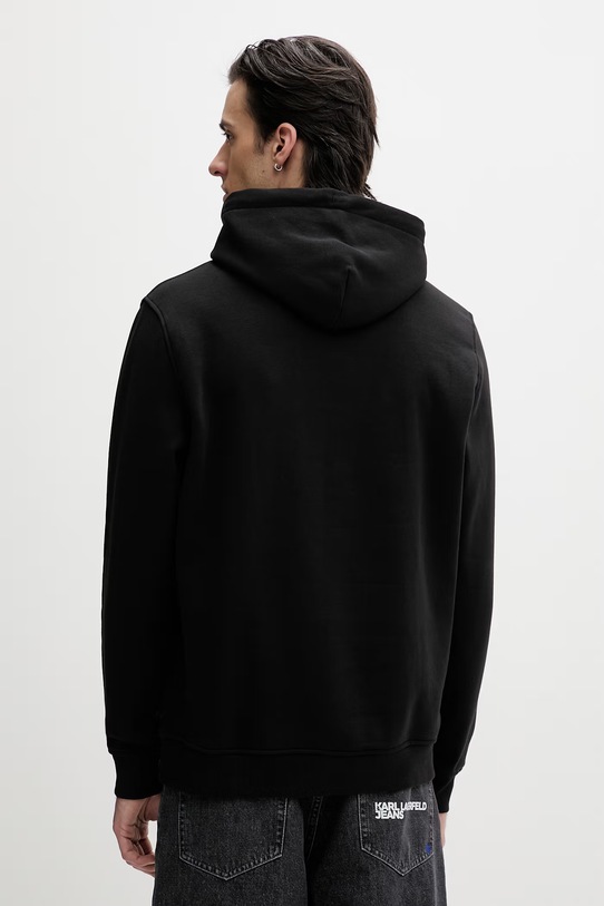 Ρούχα Tommy Jeans Μπλούζα με κουκούλα ανδρική βαμβακερή DM0DM20746 μαύρο