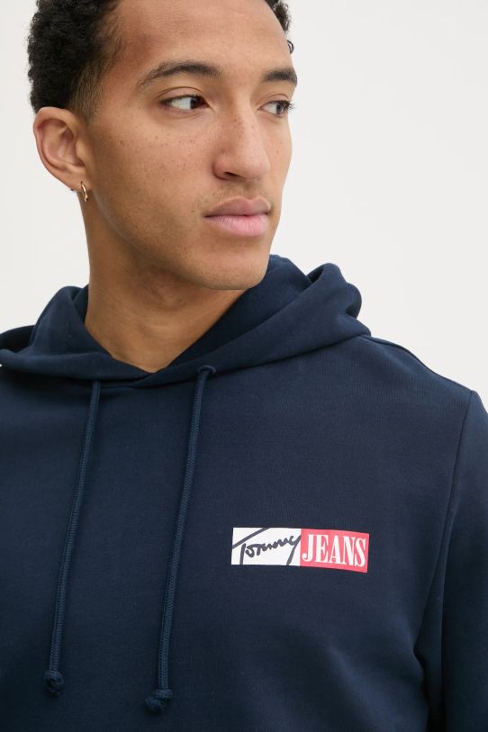 Tommy Jeans hanorac de bumbac pentru copii bleumarin DM0DM20257