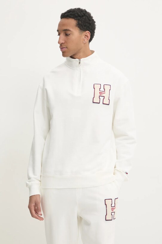 Хлопковая кофта Tommy Jeans без капюшона бежевый DM0DM21263