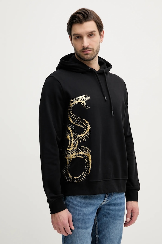 Armani Exchange bluza bawełniana nadruk czarny XM000217.AF10830