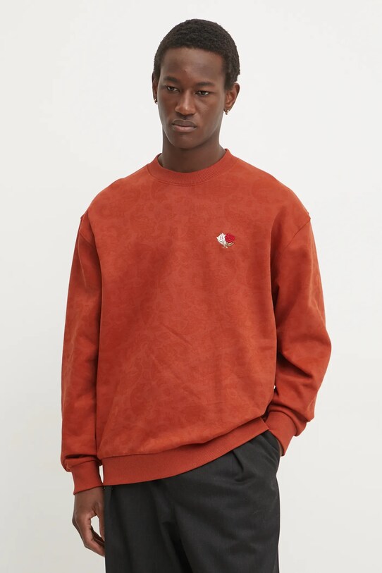 Les Deux bluza bawełniana wzorzyste pomarańczowy LDM200174