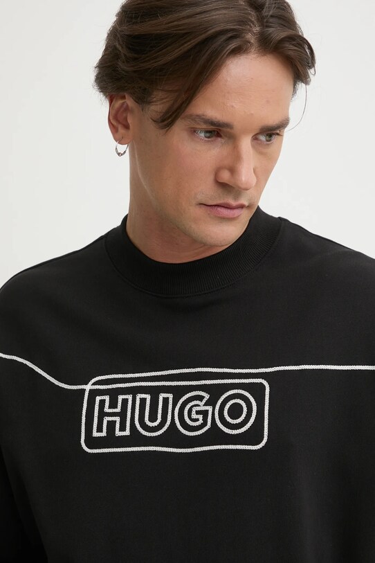 Бавовняна кофта Hugo Blue чорний 50530335