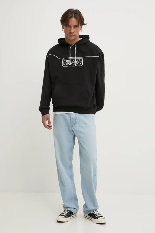 Хлопковая кофта Hugo Blue 50530342 чёрный SS25