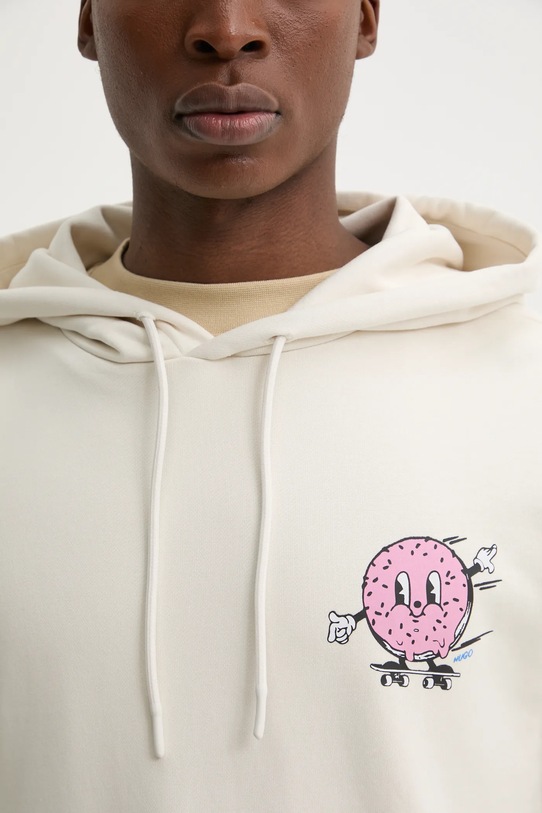 Хлопковая кофта Hugo Blue 50532264 бежевый