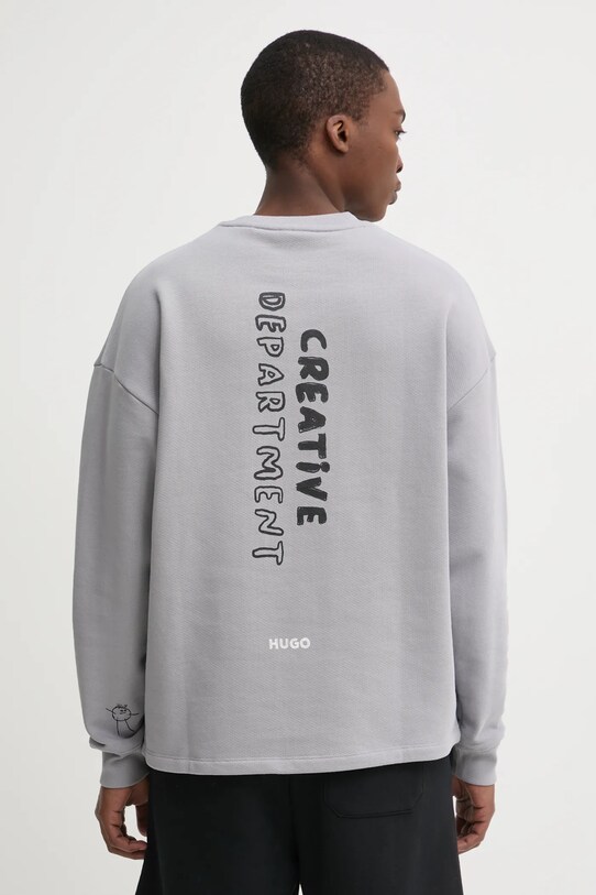 Odzież HUGO Blue bluza bawełniana 50534210 szary