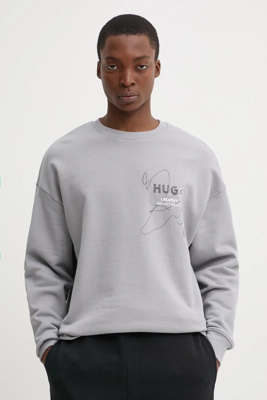 HUGO Blue bluza bawełniana szary 50534210