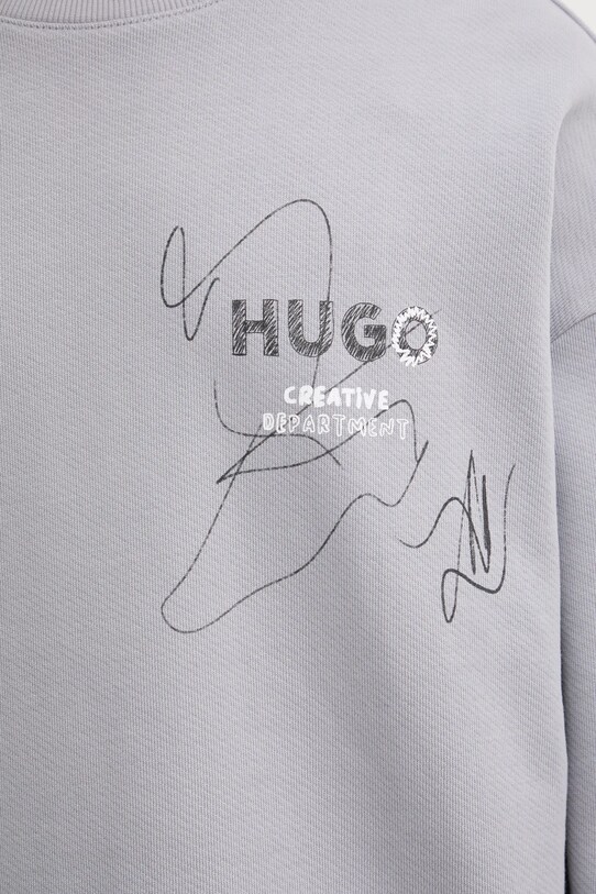 HUGO Blue bluza bawełniana 50534210 szary