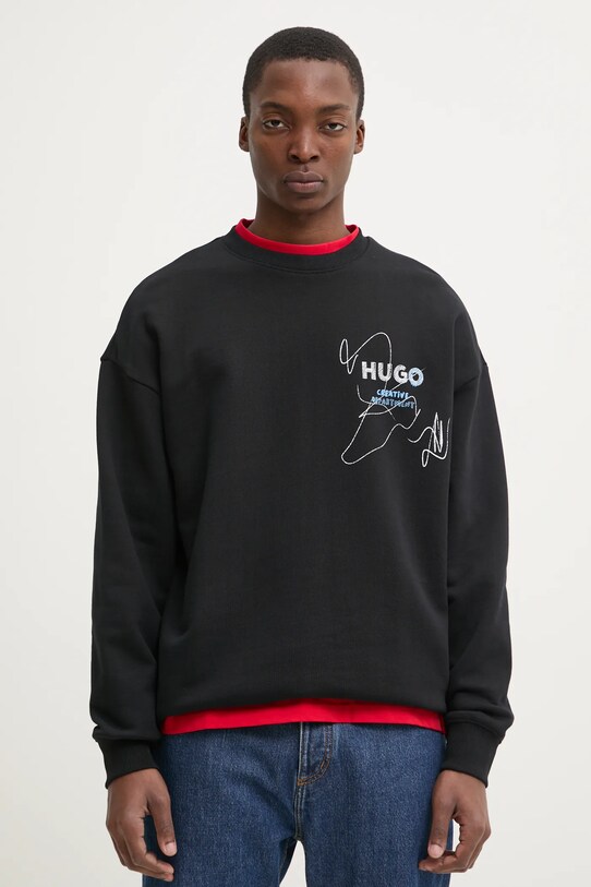Odzież HUGO Blue bluza bawełniana 50534210 czarny