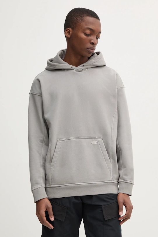 Hugo Blue hanorac de bumbac uni gri 50538681