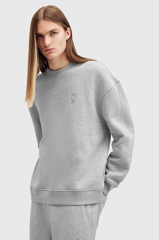 Хлопковая кофта AllSaints HAVEN хлопок серый M003NB