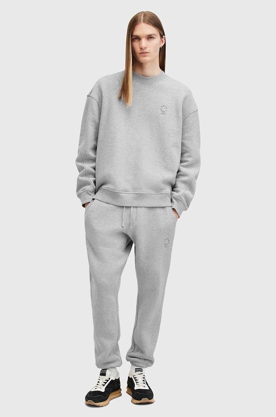Памучен суичър AllSaints HAVEN сив M003NB