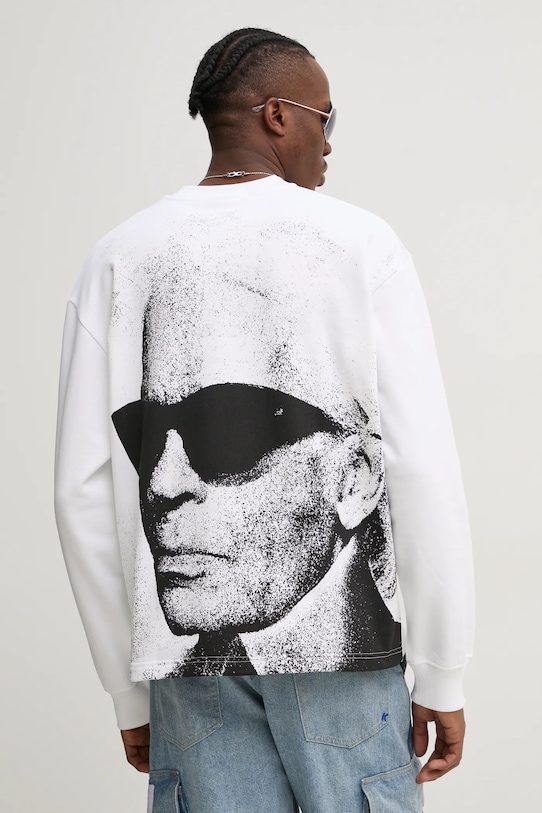 Karl Lagerfeld Jeans bluza bawełniana nadruk biały A1M20070
