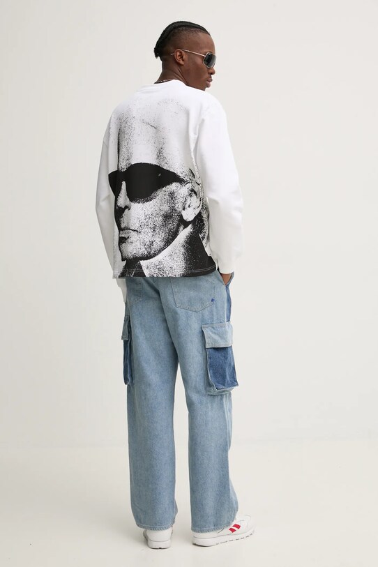 Karl Lagerfeld Jeans hanorac de bumbac A1M20070 alb SS25