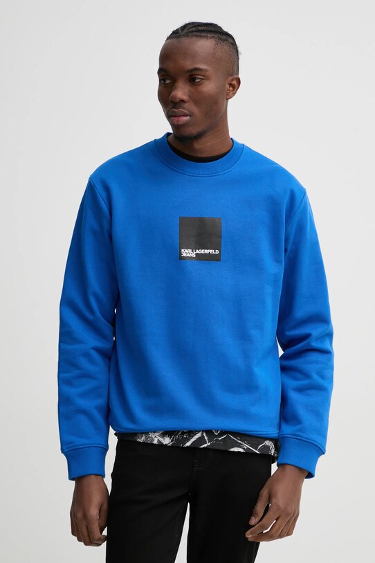 Karl Lagerfeld Jeans hanorac de bumbac print albastru A1M20002