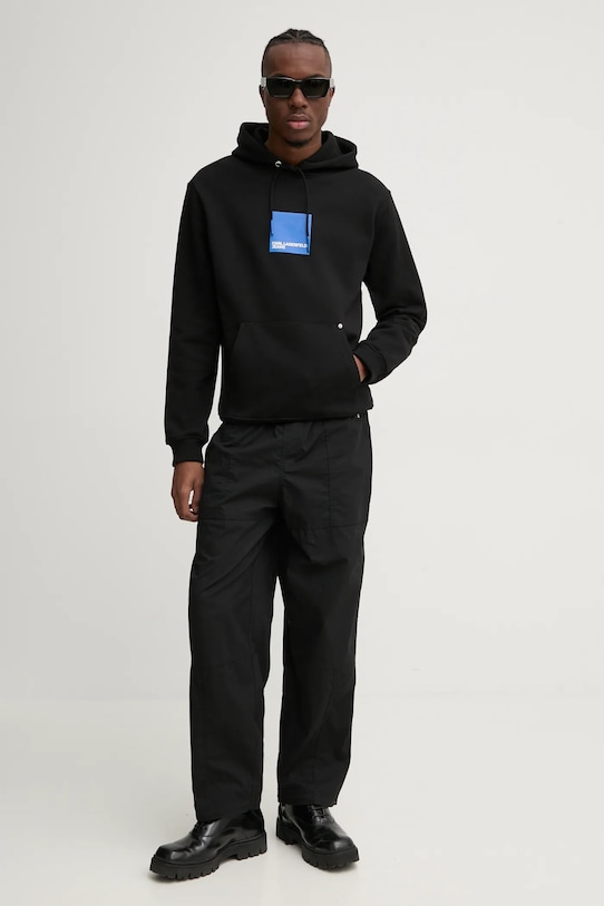 Karl Lagerfeld Jeans hanorac de bumbac A1M20003 negru SS25