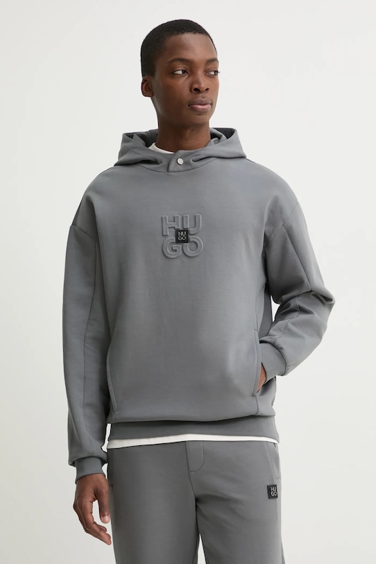 HUGO bluza aplikacja szary 50530191
