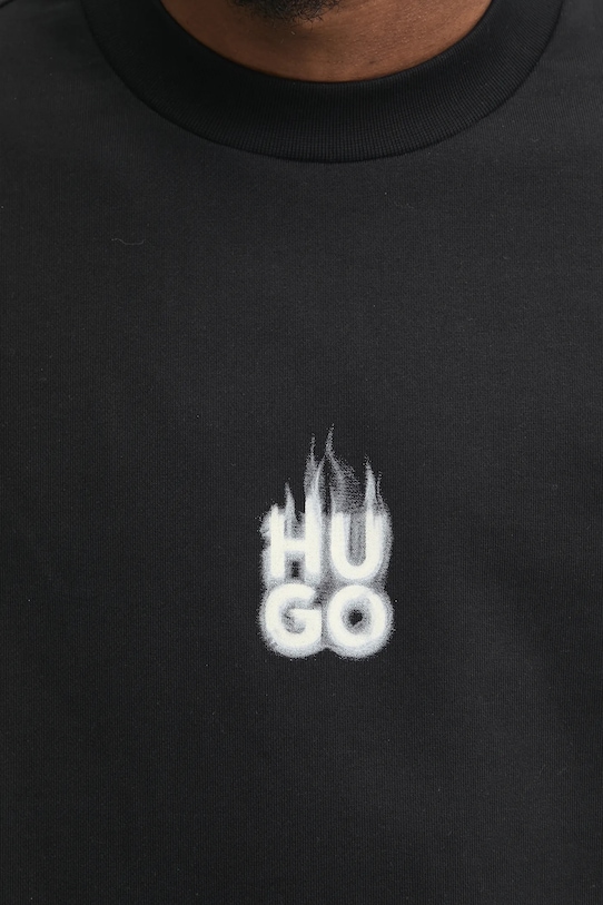 HUGO bluza bawełniana 50530427 czarny