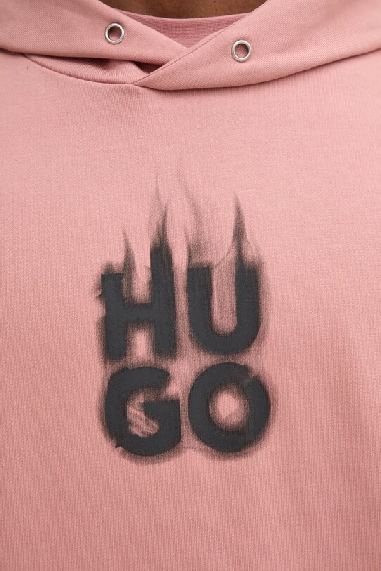 HUGO hanorac de bumbac 50530428 roz