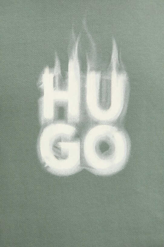 HUGO bluza bawełniana 50530428 zielony