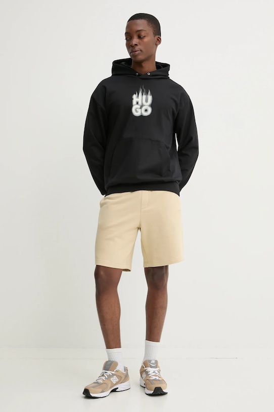 HUGO bluza bawełniana 50530428 czarny SS25