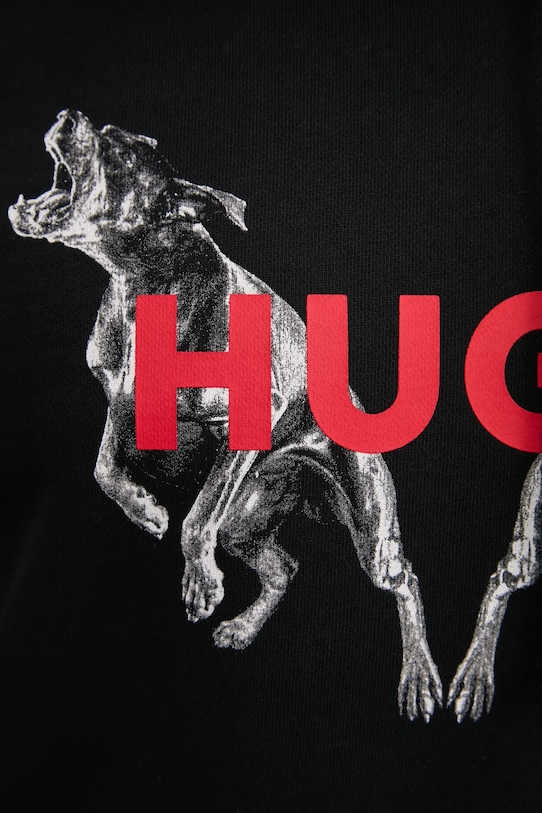 Хлопковая кофта HUGO 50530580 чёрный