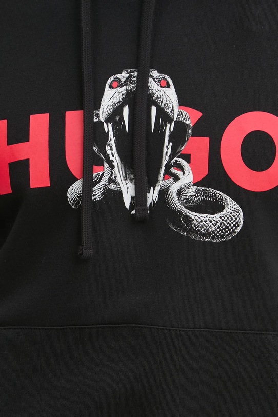 Βαμβακερή μπλούζα HUGO 50530580 μαύρο