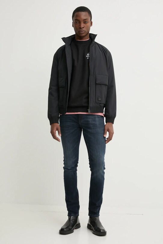 HUGO hanorac de bumbac 50532094 negru SS25