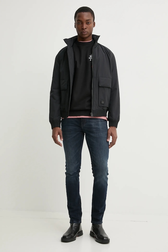 HUGO bluza bawełniana 50532094 czarny SS25