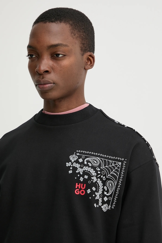 HUGO bluza bawełniana czarny 50532094
