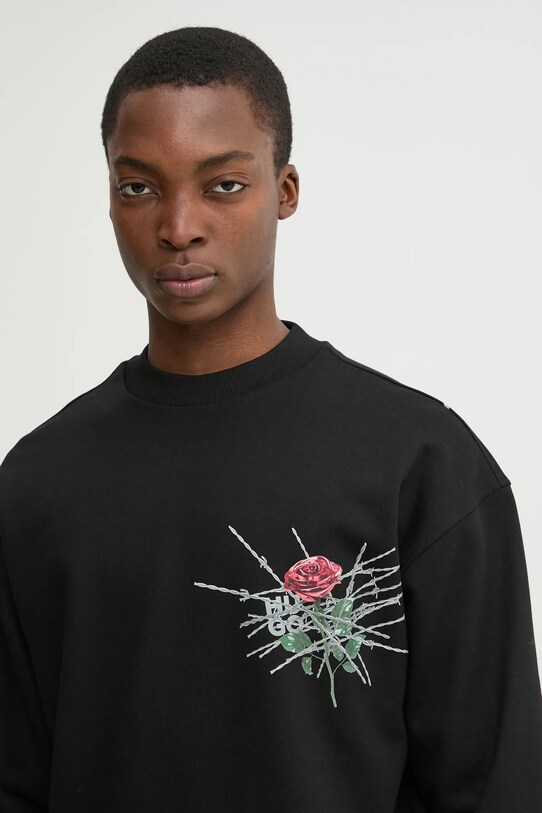 HUGO bluza bawełniana czarny 50532094