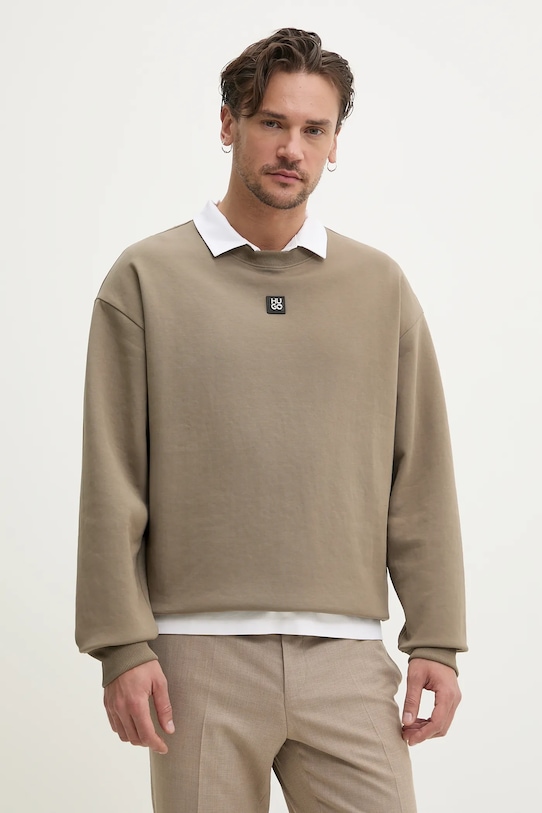 HUGO bluza aplikacja beżowy 50533689