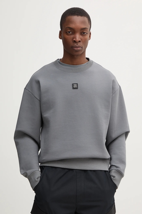 HUGO bluza aplikacja szary 50533689