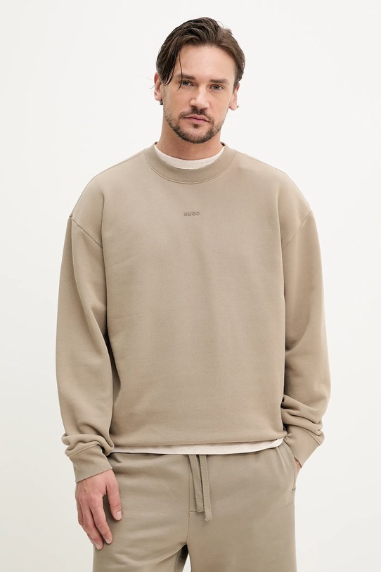 HUGO bluza bawełniana bawełna beżowy 50540920