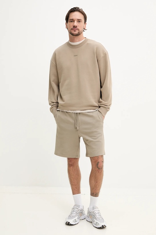 HUGO bluza bawełniana 50540920 beżowy SS25