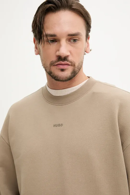 HUGO bluza bawełniana beżowy 50540920