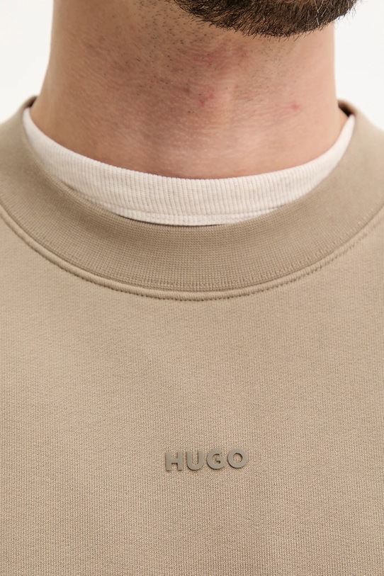 HUGO bluza bawełniana 50540920 beżowy