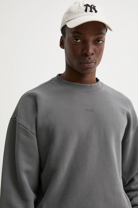 Bombažen pulover HUGO siva 50540920