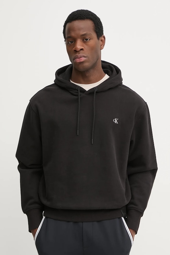 Βαμβακερή μπλούζα Calvin Klein Jeans βαμβάκι μαύρο J30J326748