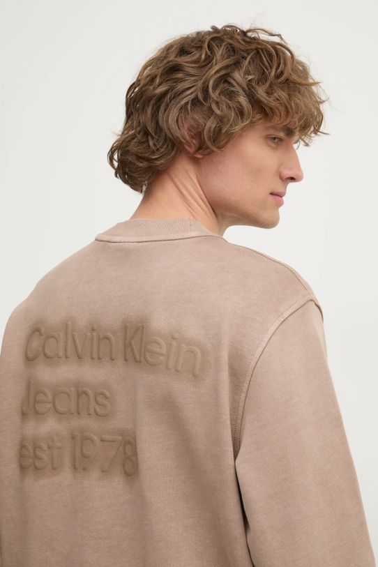 Суичър Calvin Klein Jeans бежов J30J327079