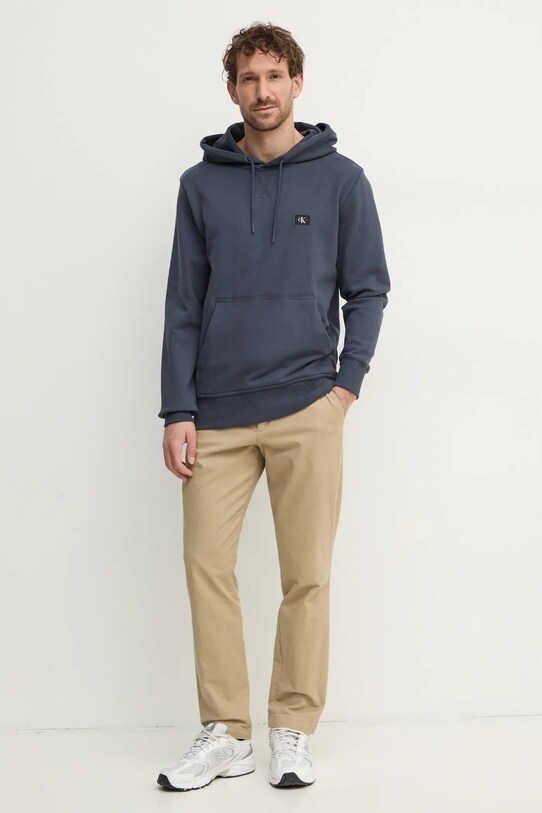 Bavlněná mikina Calvin Klein Jeans J30J327113 modrá SS25