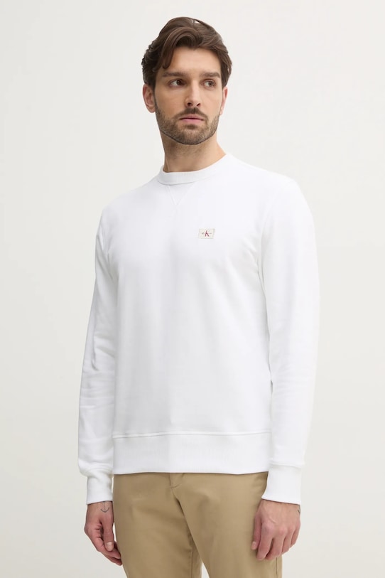 Хлопковая кофта Calvin Klein Jeans хлопок белый J30J327115