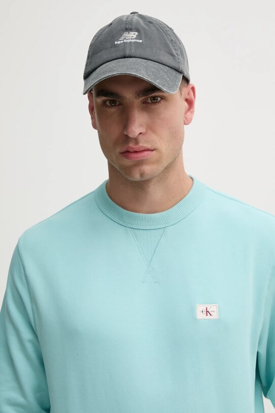 Calvin Klein Jeans hanorac de bumbac turcoaz J30J327115