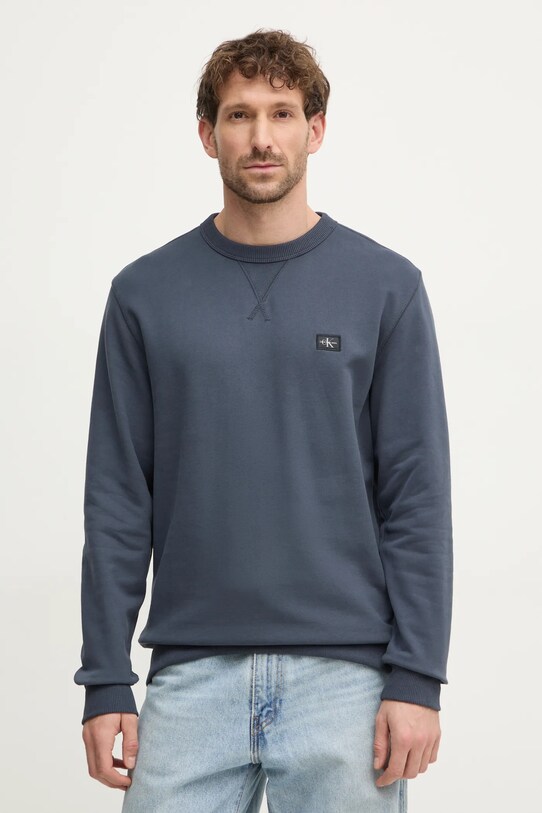 Бавовняна кофта Calvin Klein Jeans бавовна блакитний J30J327115