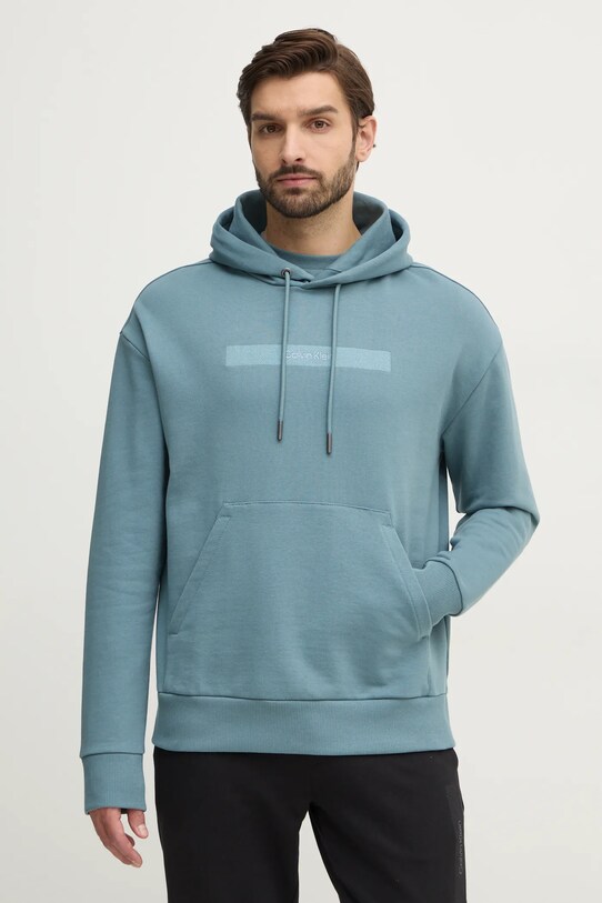 Bavlnená mikina Calvin Klein bavlna tyrkysová K10K113768