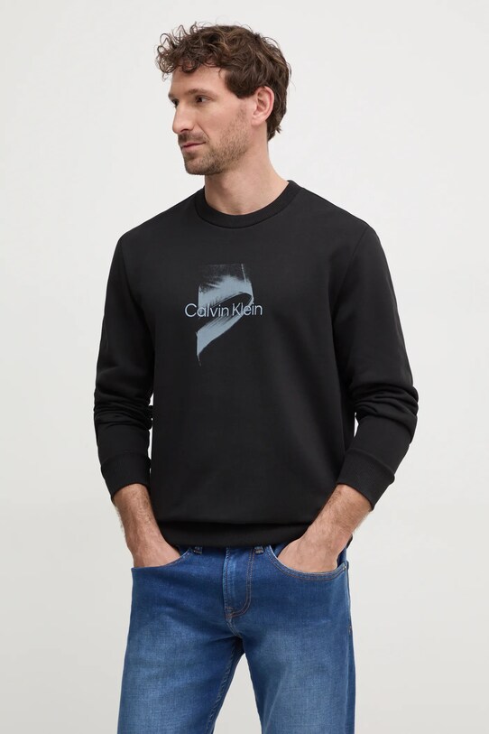 Хлопковая кофта Calvin Klein хлопок чёрный K10K114351