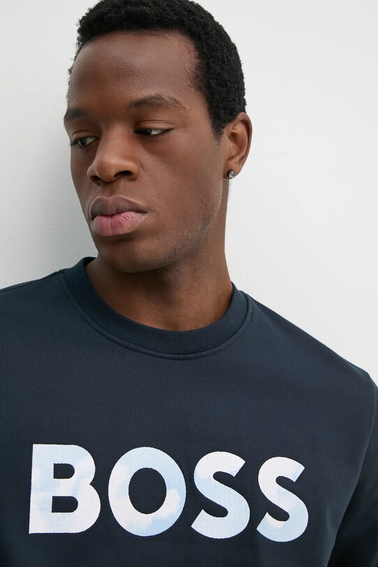 BOSS bluza bawełniana granatowy 50531310