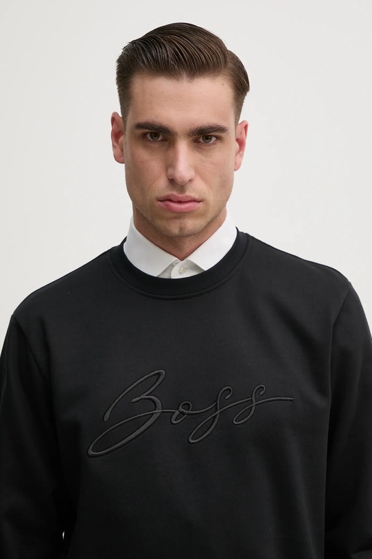 BOSS hanorac de bumbac negru 50531310