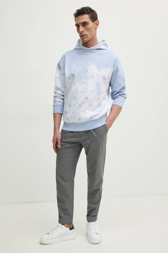 BOSS bluza bawełniana 50531740 niebieski SS25