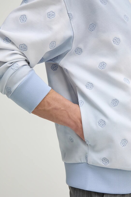 BOSS bluza bawełniana 50531740 niebieski