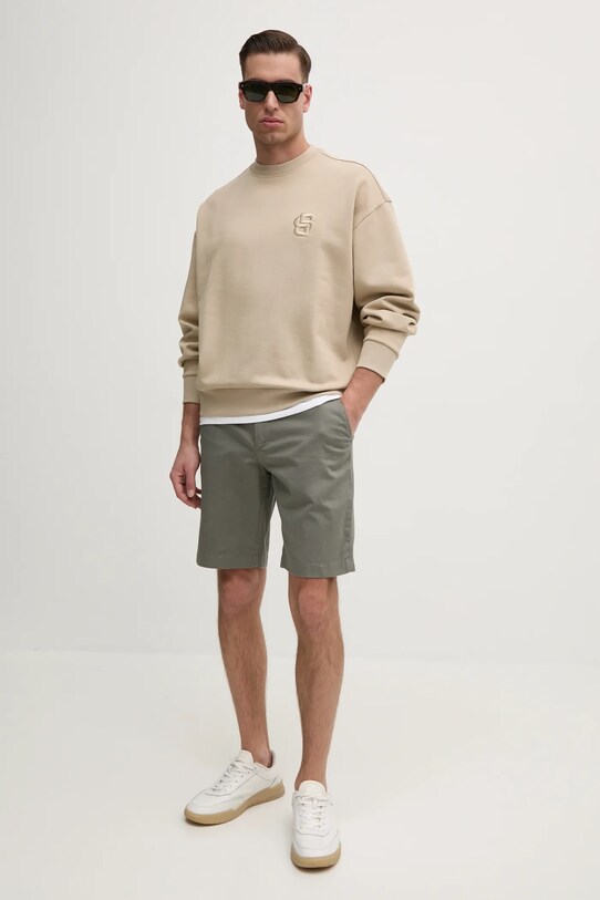 Bombažen pulover BOSS 50533075 bež SS25